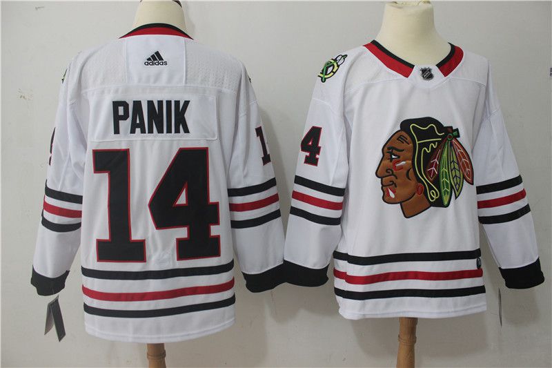Men Chicago Blackhawks 14 Panik white Stitched Adidas NHL Jerseys